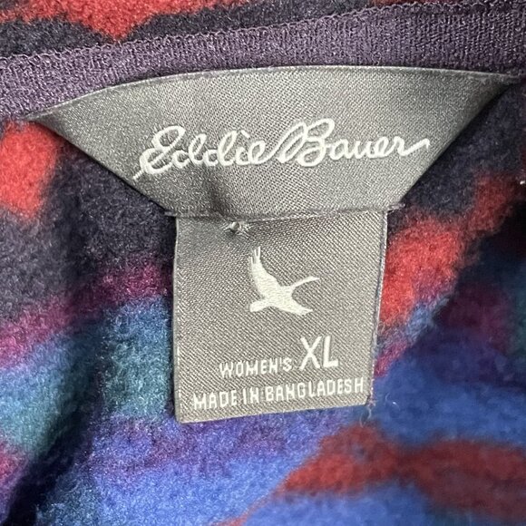 Eddie Bauer Womens Colorful Aztec 1/4 Zip Fleece Sz XL - Picture 4 of 5